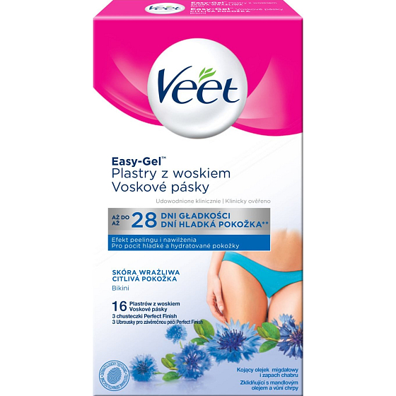 Veet Bikini Studené voskové pásky pro citlivou pokožku 16 kusů