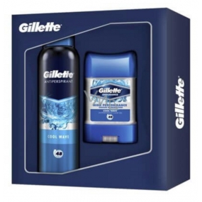 Gillette Cool Wave Clear gel antiperspirant 70 ml + antiperspirant deodorant sprej 150 ml, kosmetická sada pro muže