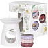 Yankee Candle Garden Hideaway Pink Sands - Růžové písky + Black Cherry - Zralé třešně + Lemon Lavender - Citron a levandule vonný vosk 3 x 22 g + aromalampa, jarní dárková sada