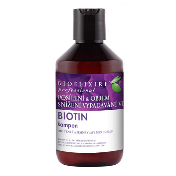 Bioelixire Biotin hydratační šampon na vlasy jemné, slabé a bez objemu 300 ml