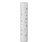 Emocio Svíčka Kalendář vločky stříbrné bílá 50 x 250 mm