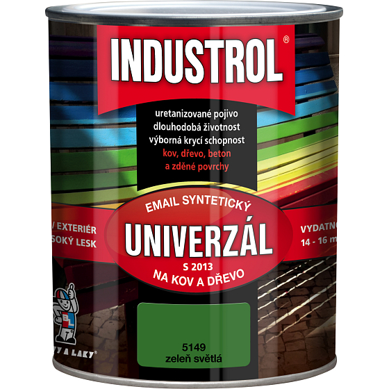 Industrol S2013 univerzál lesk vrchní barva na kov a dřevo, 5149 zeleň světlá, 600 ml