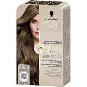 Schwarzkopf Creme Supreme barva na vlasy 7-42 béžová blond 60 ml