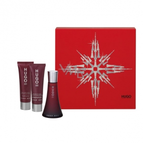 Hugo Boss Deep Red parfémovaná voda 50 ml + tělové mléko 50 ml + sprchový gel 50 ml, pro ženy dárková sada