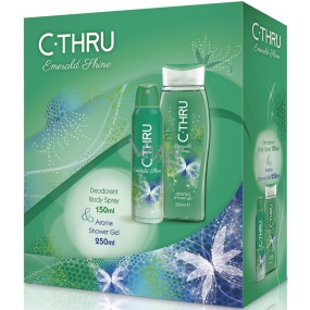 C-Thru Emerald Shine deodorant sprej pro ženy 150 ml + sprchový gel 250 ml, dárková sada