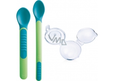 Mam Feeding Spoons & Cover 2 fázová krmící lžička s ochranným krytem různé barvy 6+ měsíců 1 sada