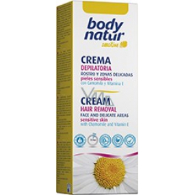Body Natur Sensitive Heřmánek a vitamín E depilační krém pro obličej podpaží a oblasti bikin 50 ml