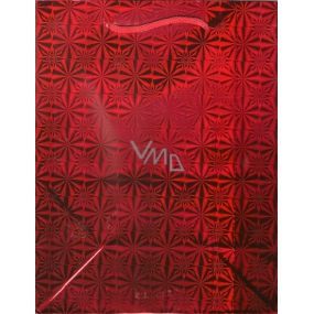 Nekupto Dárková papírová taška hologram 32 x 26 x 13 cm Červená 050 30 THL