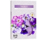 Bispol Aura Violet - Fialka vonné čajové svíčky 6 kusů