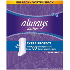 Always Dailies Extra Protect Large s jemnou vůní slipové intimní vložky 52 kusů