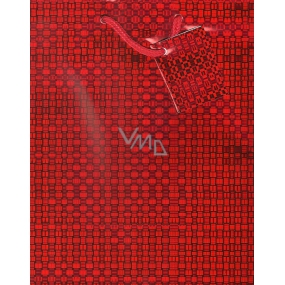 Ditipo Dárková papírová taška Lux 18 x 10 x 22,7 cm lesklá červená