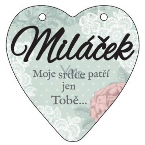 Albi Závěsná plaketka srdce Miláček 9 x 10 cm