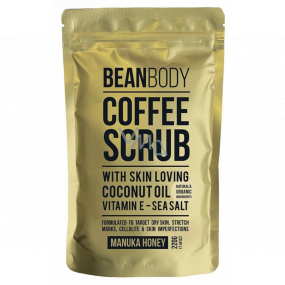 Bean Body Manukový Med tělový peeling z kávových zrn 220 g