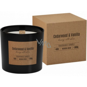 Bispol Cedarwood & Vanilla - Cedrové dřevo a vanilka vonná svíčka s dřevěným knotem sklo 300 g