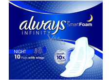 Always Infinity Night hygienické vložky s křidélky 10 kusů