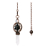 Onyx Merkaba kyvadlo + čirý křemen + bronz, přívěsek z přírodního kamene 7,7 cm, řetízek cca 26,5 cm