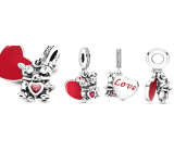 Charm Sterlingové stříbro 925 Disney, Zamilovaní Minnie & Mickey, přívěsek na náramek láska