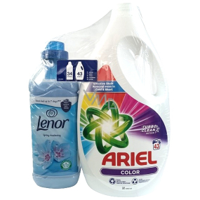 Ariel Color univerzální prací gel 43 dávek + Lenor Spring Swakening aviváž 34 dávek, duopack