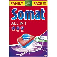 Somat tablety do myčky All in 1, 140 ks