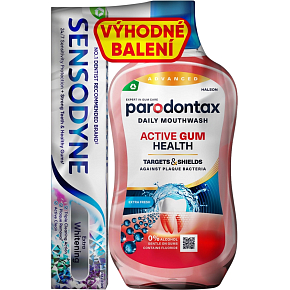 Paradontax ústní voda Active Gum 500 ml + zubní pasta Sensodyne 75 ml