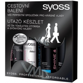 Syoss Travel Shine cestovní balení šampon, kondicionér, lak a tužidlo na vlasy, kosmetická sada