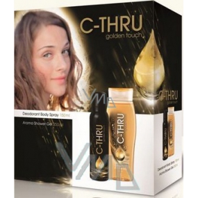 C-Thru Golden Touch sprchový gel 250 ml + deodorant sprej 150 ml, pro ženy kosmetická sada