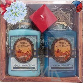 Bohemia Gifts Aqua Minerály sprchový gel 300 ml + lázeň 300 ml + svíčka, kosmetická sada