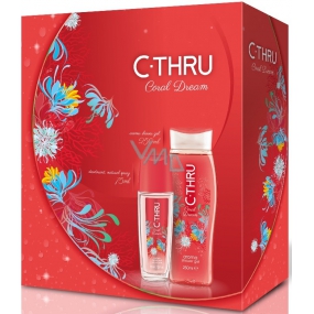 C-Thru Coral Dream parfémovaný deodorant sklo pro ženy 75 ml + sprchový gel 250 ml, dárková sada