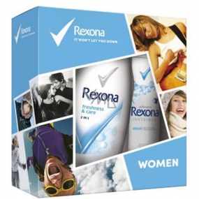 Rexona Invisible Aqua antiperspirant deodorant sprej pro ženy 150 ml + Freshness & Care sprchový gel 250 ml, kosmetická sada