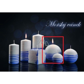 Lima Aromatická spirála Mořský vánek svíčka bílo - modrá koule průměr 100 mm 1 kus