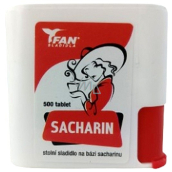 Fan Sacharin Umělé sladidlo 500 tabletek v dávkovači 30 g
