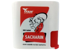 Fan Sacharin Umělé sladidlo 500 tabletek v dávkovači 30 g