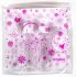 Albi Original Cestovní sada lahviček 3 x 80 ml + 2 nádobky + Růžové květy pouzdro - 15 cm x 15 cm x 4,5 cm