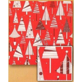 Nekupto Dárkový balicí papír 70 x 200 cm Vánoční Červený, stromky