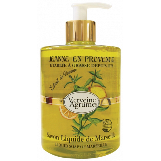 Jeanne en Provence Verveine Agrumes - Verbena a Citrusové plody tekuté mýdlo na ruce dávkovač 500 ml