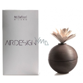 Millefiori Milano Air Design Difuzér nádobka pro vzlínání vůně pomocí porézní vrchní části dřevěný s květinou Hnědá koule