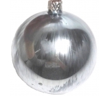 Irisa Baňky skleněné stříbrná metalíza hladké, sada 8 cm 4 kusy
