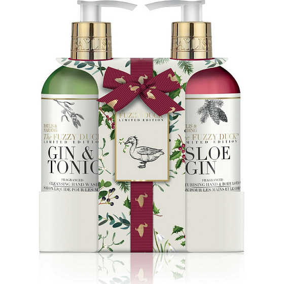 Baylis & Harding Moruše, Jmelí a Brusinka tekuté mýdlo na ruce dávkovač 300 ml + mléko na ruce a tělo dávkovač 300 ml, kosmetická sada