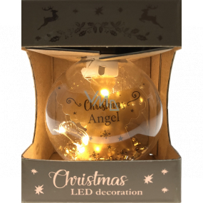 Epee Anděl zlatý zářivá ozdoba s LED - Christmas Angel na zavěšení 6 cm