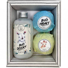 Bohemia Gifts Buď divoký sprchový gel 250 ml + šumivá koule do koupele 2 x 100 g, kosmetická sada pro děti
