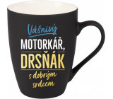 Albi Sametový hrnek Vášnivý motorkář černý 300 ml