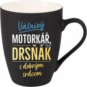 Albi Sametový hrnek Vášnivý motorkář černý 300 ml