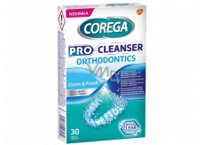 Corega Pro Cleanser Clean & Fresh čisticí tablety na ortodontické pomůcky 30 kusů