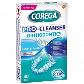 Corega Pro Cleanser Clean & Fresh čisticí tablety na ortodontické pomůcky 30 kusů