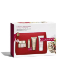 Clarins Nutri-Lumiére revitalizační denní krém 50 ml + vyživující krém 10 ml + vyživující noční krém 15 ml + pečující krém na ruce a nehty 30 ml + kosmetická taštička, kosmetická sada pro ženy