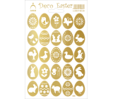 Arch Velikonoční dekorační samolepky holografické vajíčka Zlaté 12 x 18 cm