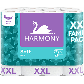 Harmony Soft Family Pack 3vrstvý toaletní papír, 24 rolí, 15,7 m role