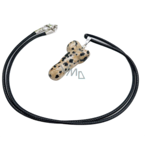 Jaspis Dalmatin Penis amulet pro plodnost, přívěsek přírodní kámen ručně broušený 3 cm, kámen pozitivní energie