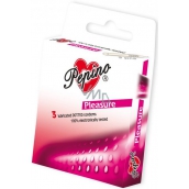 Pepino Pleasure zdrsněné vroubky kondom z přírodního latexu 3 kusy