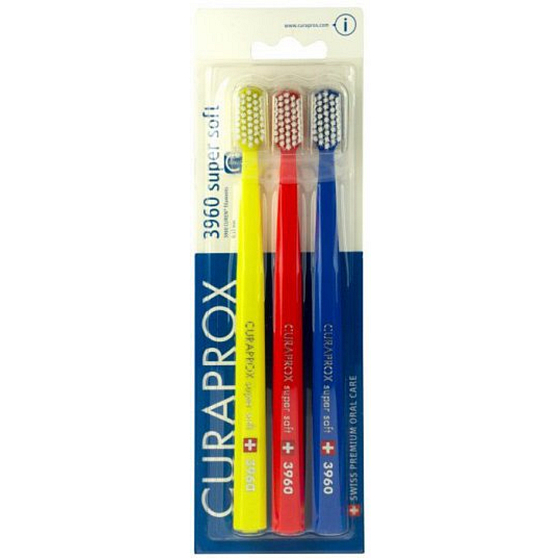 Curaprox CS 3960 Sensitive Super Soft velmi jemná tvrdost zubní kartáček 3 kusy